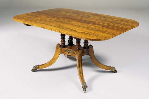 A REGENCY ORMOLU-MOUNTED ROSEWOOD AND SATINWOOD BREAKFAST-TABLE .jpg